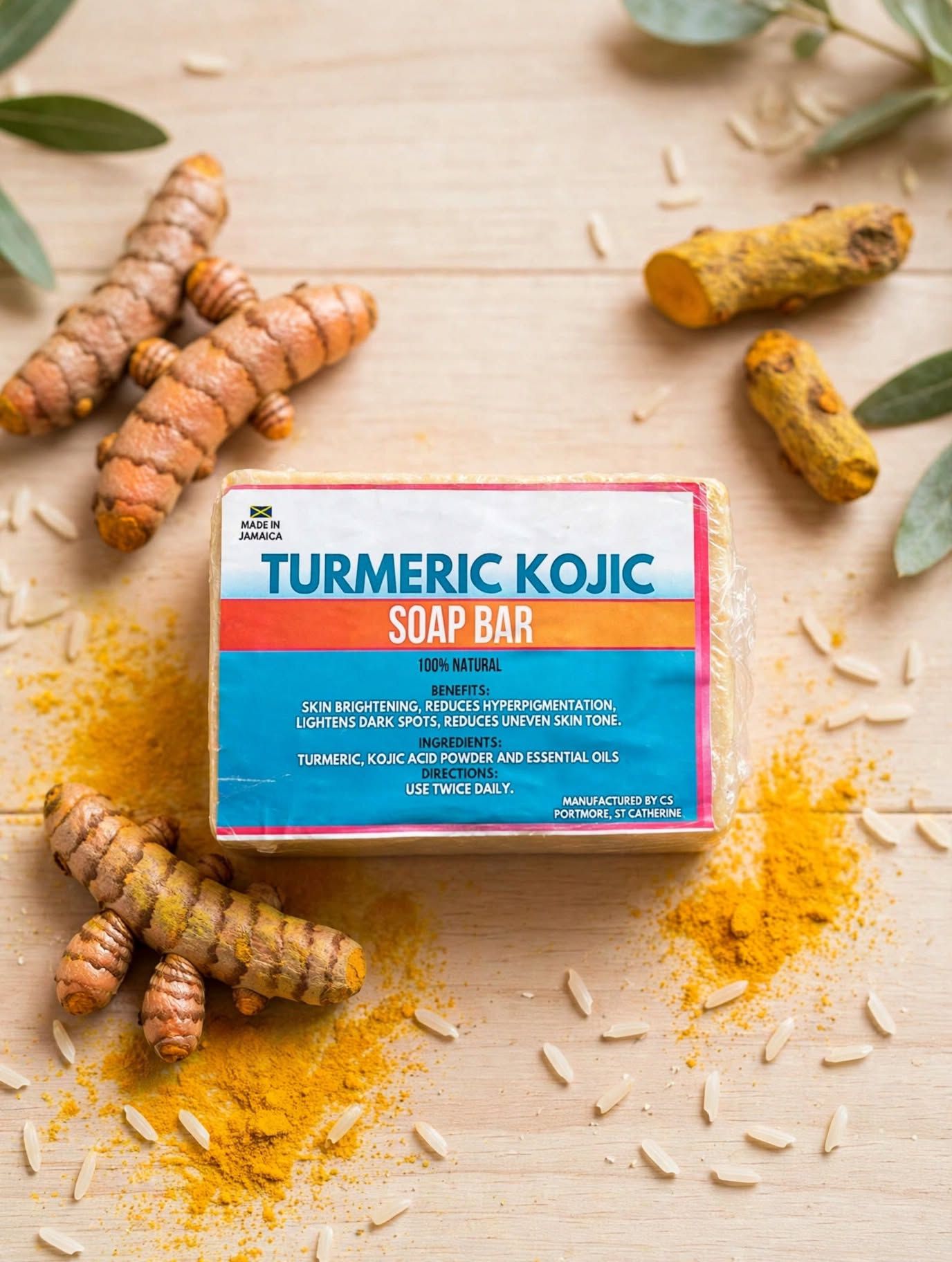 Turmeric Kojic Soap Bar, 4oz