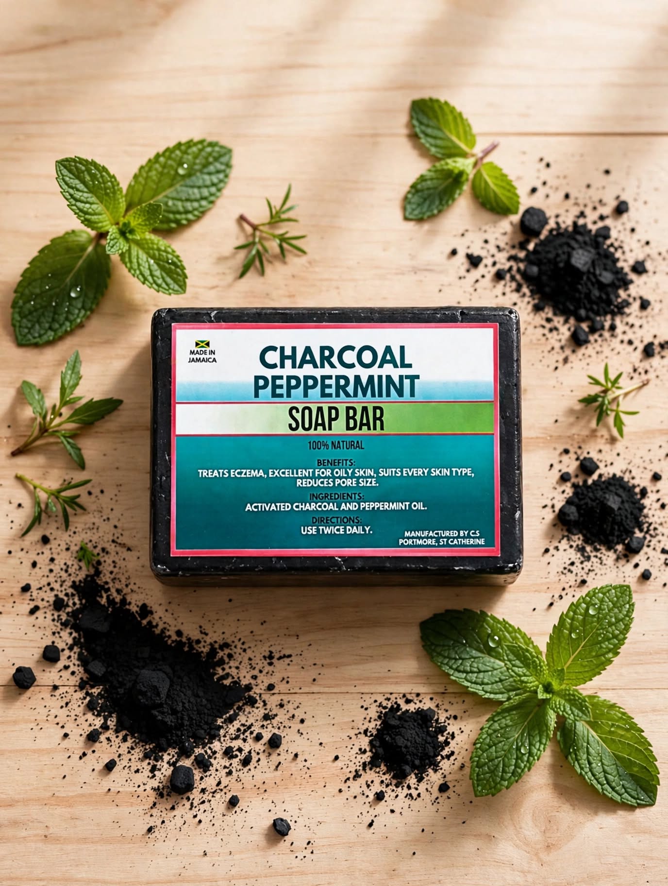 Charcoal Peppermint Soap, 4oz