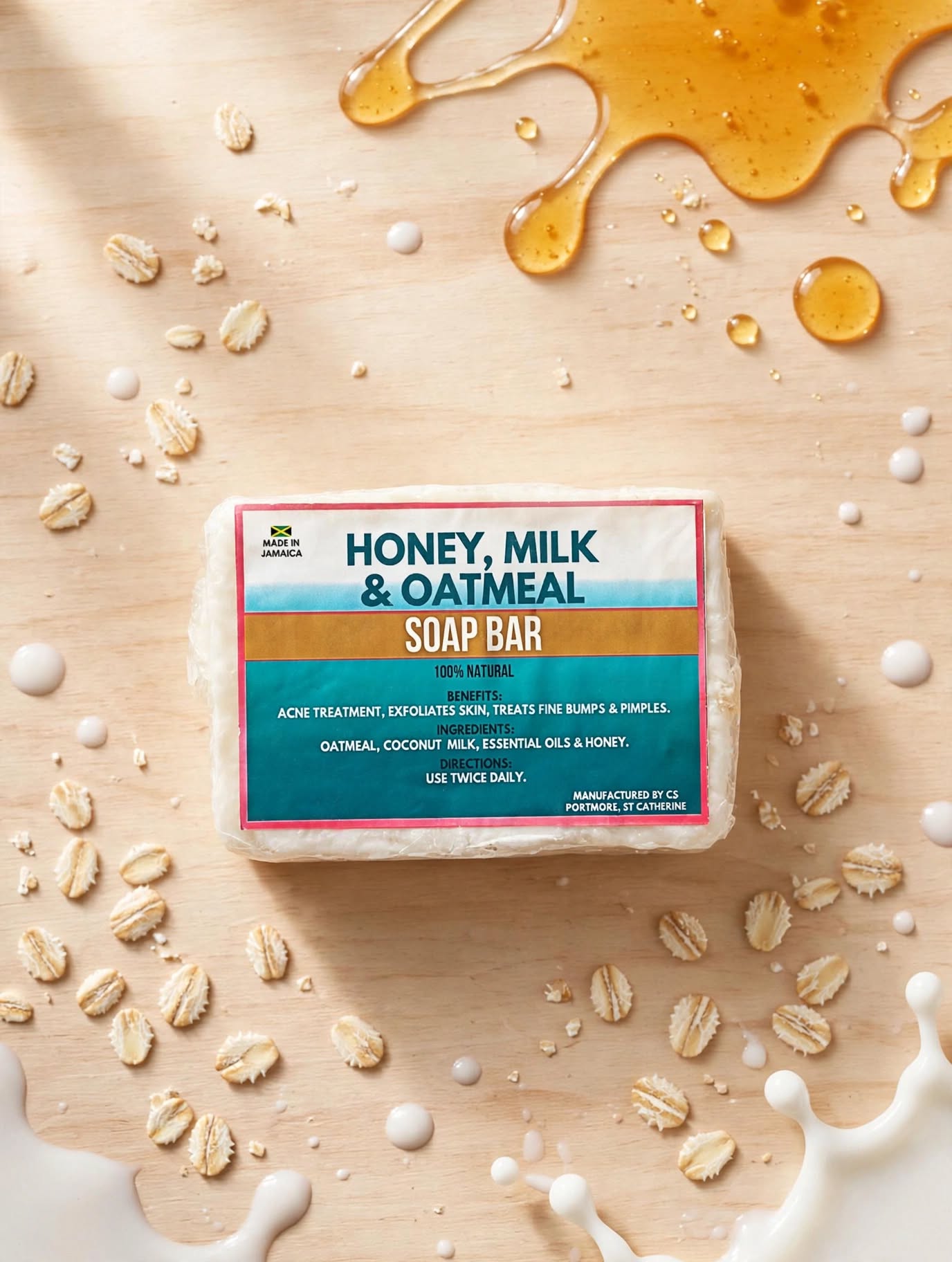 Honey milk and oatmeal soap, 4oz